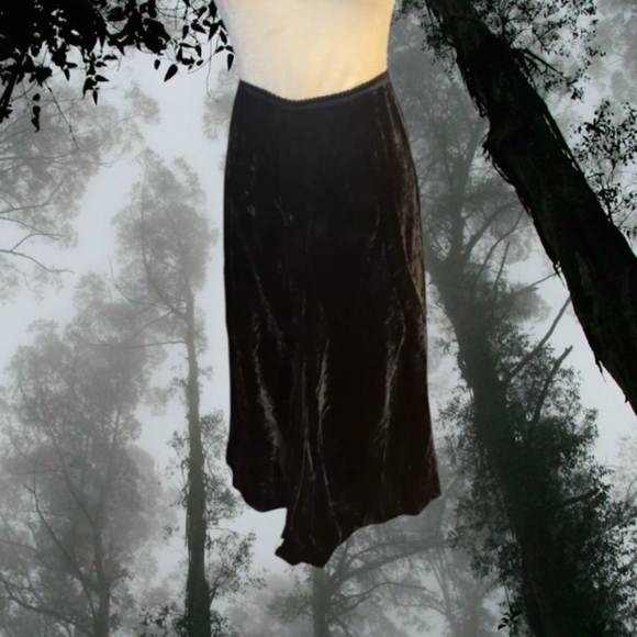 J.Jill  Black velvet Rayon long Witchy Bohemian Whimsigoth maxi skirt NWT Sz S - Picture 1 of 6